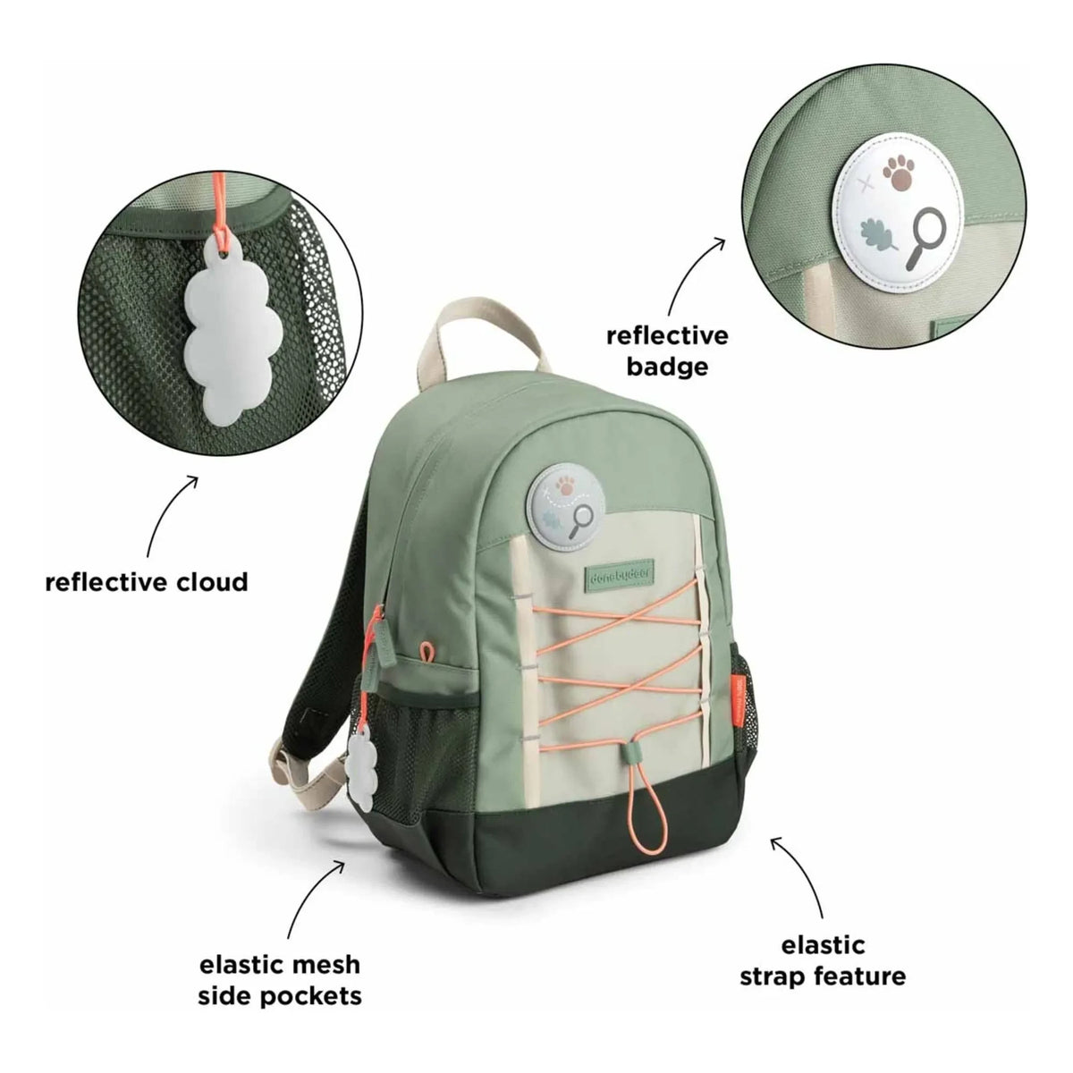 Done by deer - Junior Trails backpack | Dark green