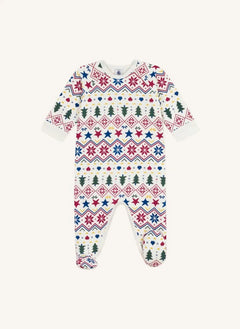Petit Bateau - Sleep Well Noel Pijamaları Organik Pamuk | Ecru