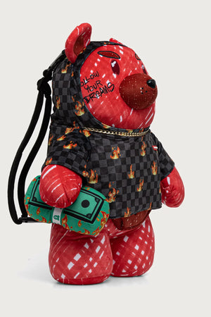 Sprayground - حقيبة ظهر ديابلو موني بير (Diablo Moneybear) باللون الأحمر 910B8696NSZ