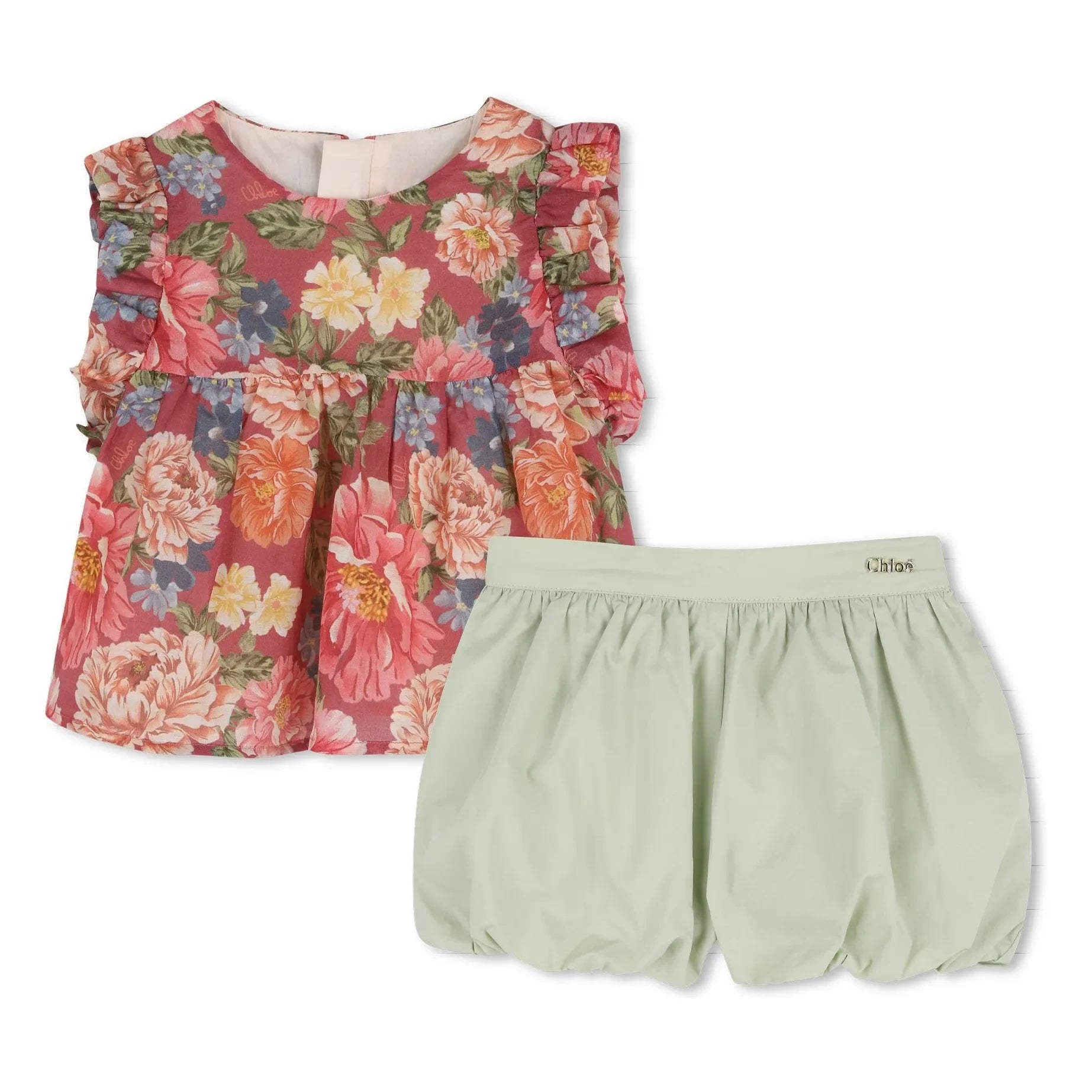 Chloé - Organik Pamuk Fleurie Üst ve Bloomer Seti | Rosewood