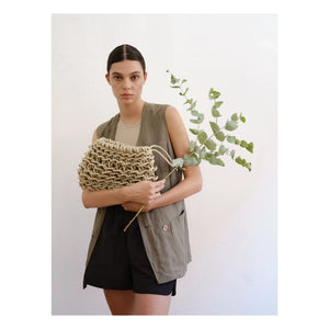 Alienina - Vero Metalik Clutch Çanta | Keten