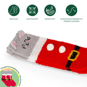 Legami - Kids' Noel Slipper Çoraplar Kitty Santa - Tam Bir Uyum!