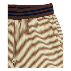 Mini Rodini - Organic Cotton Poplin Striped Shorts | Brown