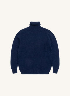 Origin Knitwear - Dikişsiz Yün Balıkçı Yaka Kazak | Lacivert