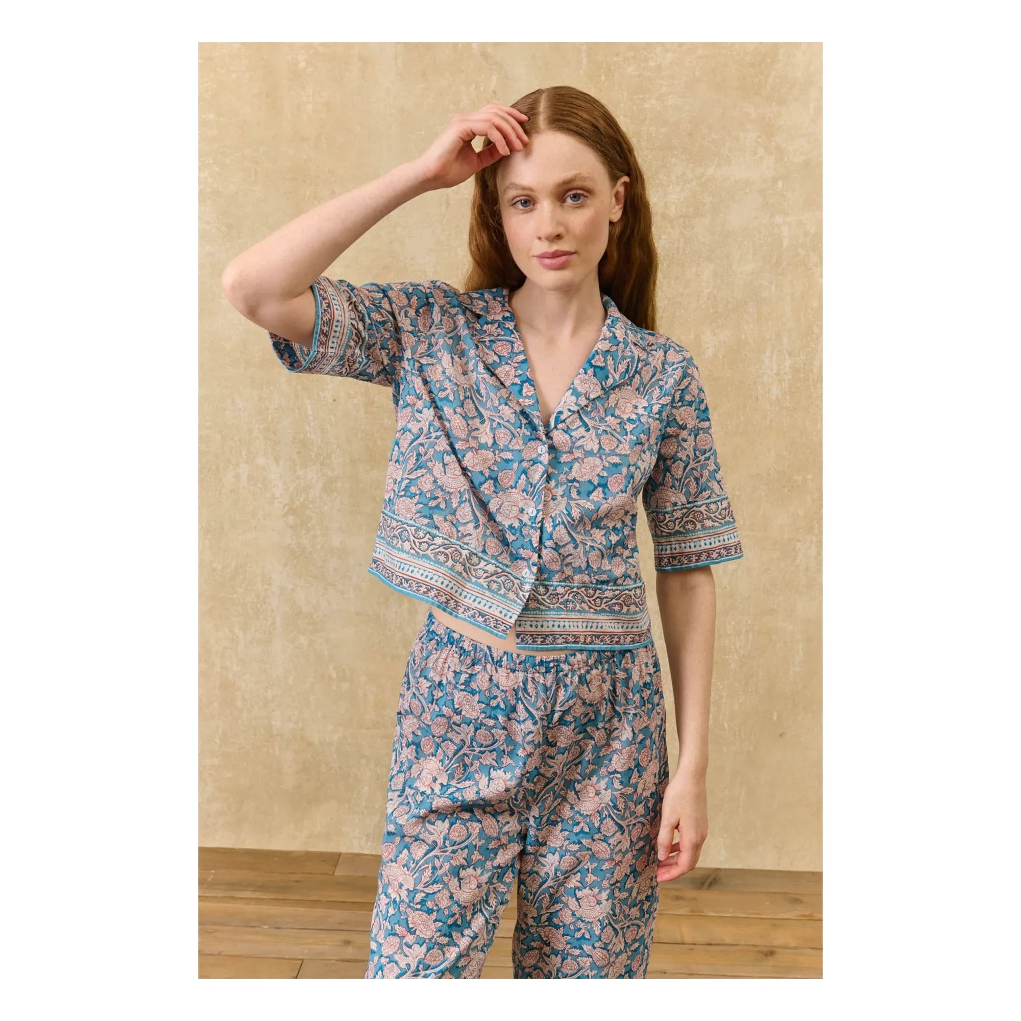 Louise Misha - Pijama Louka de algodón orgánico | Azul