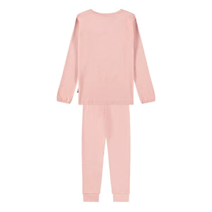 Molo - Lue Smiley Organic Cotton Pajamas | Powder Pink
