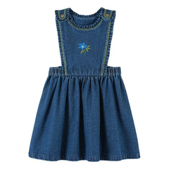 Emile et Ida - Kot Nakışlı Önlük Elbise | Mavi