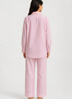 Folkloore - Gestreifte Pyjama - Damenkollektion | Blassrosa