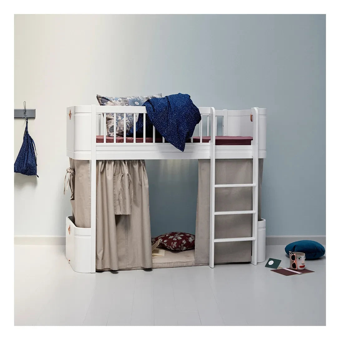 Oliver Furniture - Orta Yükseklikta Ahşap Mini+ Karyola 68x162cm | Beyaz