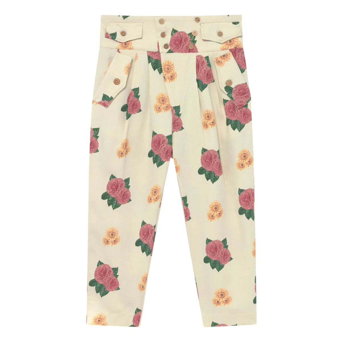 The Animals Observatory - Pantalón de lino camel de talle alto | Ecru