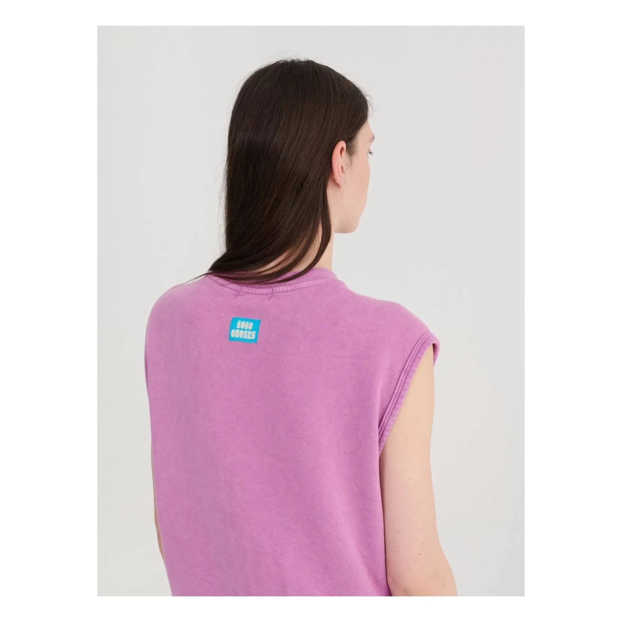 Bobo Choses - Organik pamuk kolsuz sweatshirt | Mor