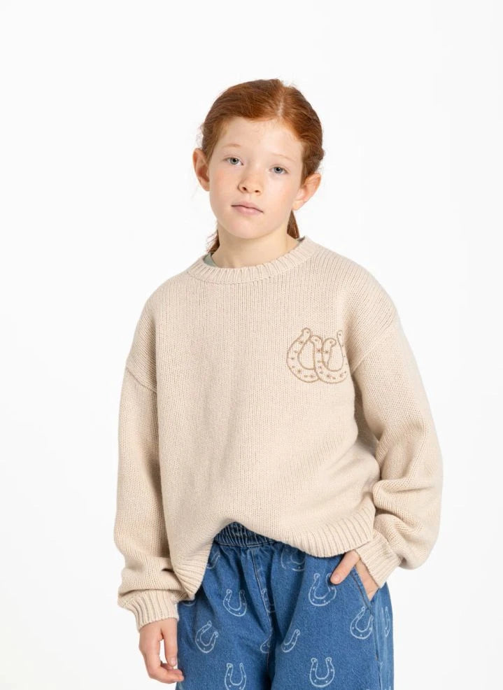 Hundred Pieces - Lacy Get Lucky Merino Yün Kazak | Krem