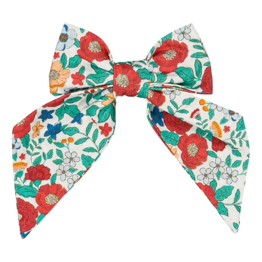Loir - Carlotta Nœud Fleurie Hair Clip | White