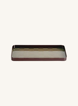 Present Time - Salerno Patterned Metal Tray | Chocolate