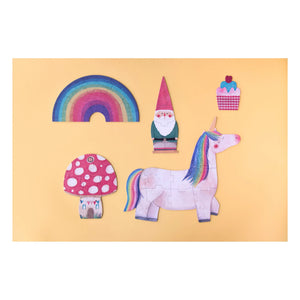 Londji - Rompecabezas de unicornios feliz cumpleaños - Set de 5 unidades