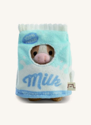 Nici - Moono İnek Peluş Oyuncak, Süt Kartonu Kostümüyle | Bej
