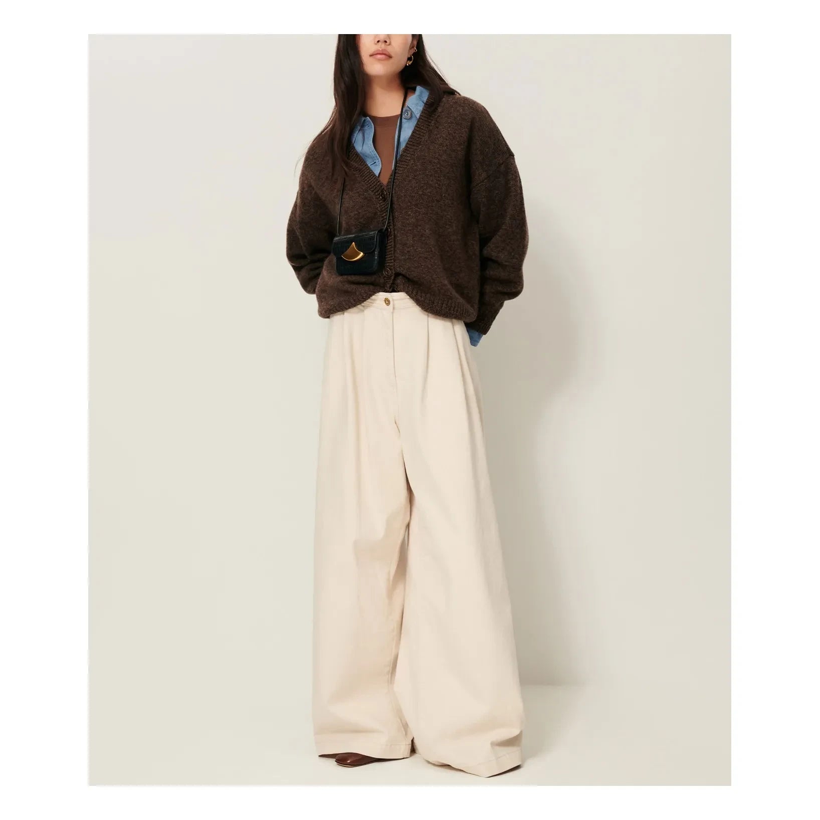 Sessùn - Chaleco Oversize de Lana Merina Sweet Monroe | Marrón