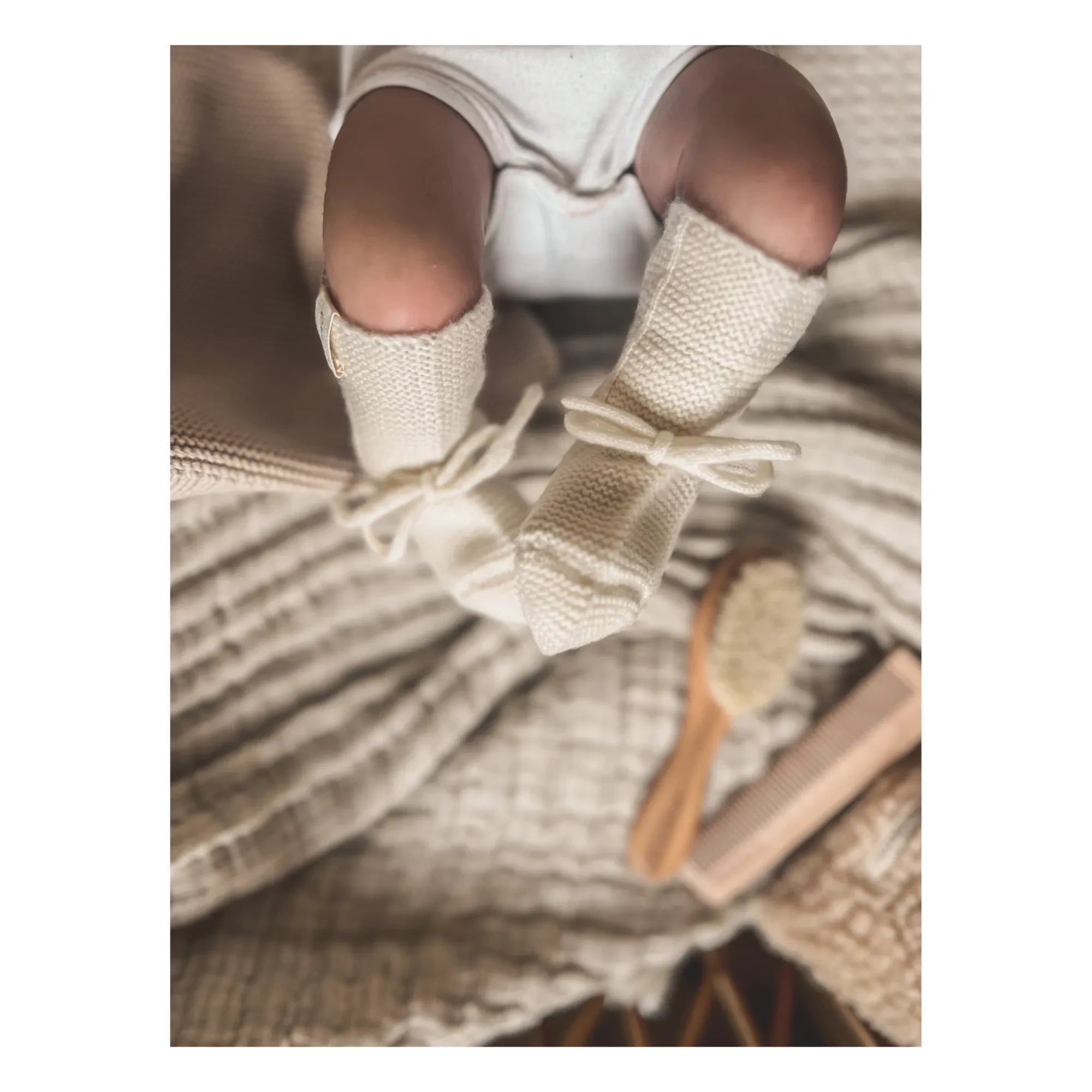 My Little Freckle - Bio-Baumwoll-Strick-Babyschuhe | Elfenbein