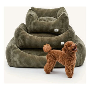 Cafide - Snozy Velvet Dog Bed | Green