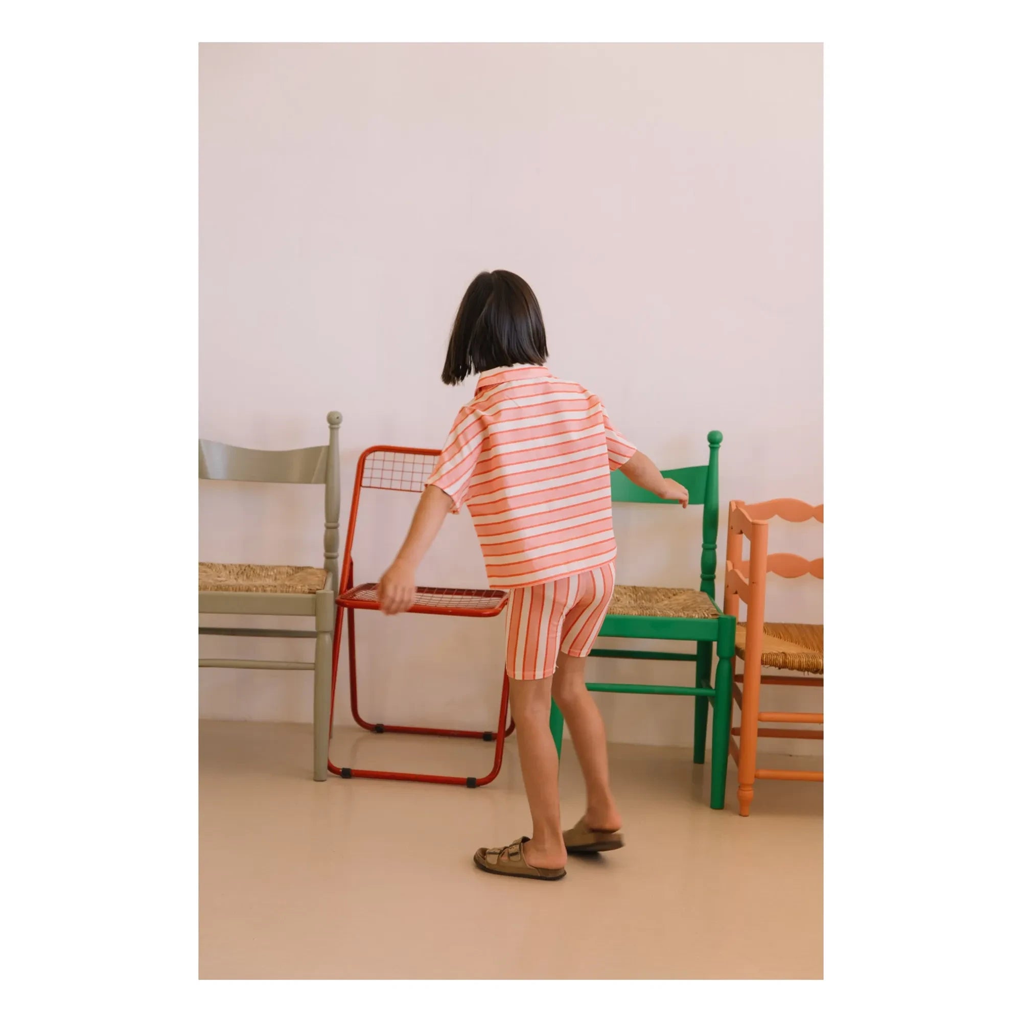 Studio Bohème - Cyclist Jeannie Striped Organic Cotton | Pink