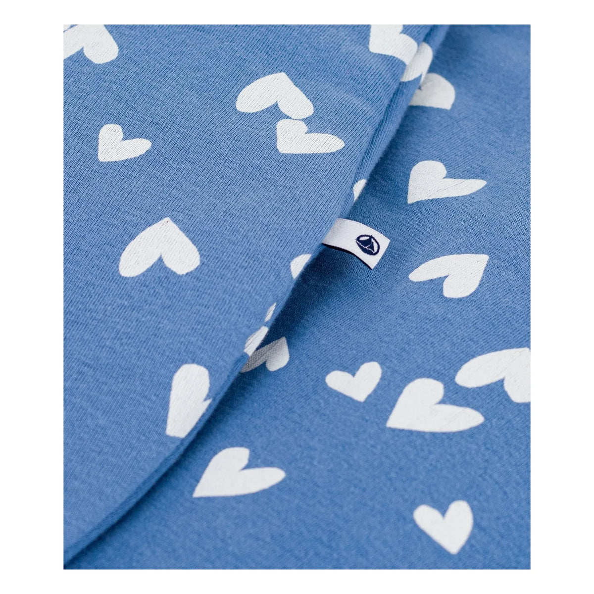 Petit Bateau - Kalp Desenli Organik Pamuk Uyku Tulumu | Blue