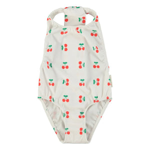 Piupiuchick - Bañador Halter con Volantes Cereza Fibras Recicladas | Crudo