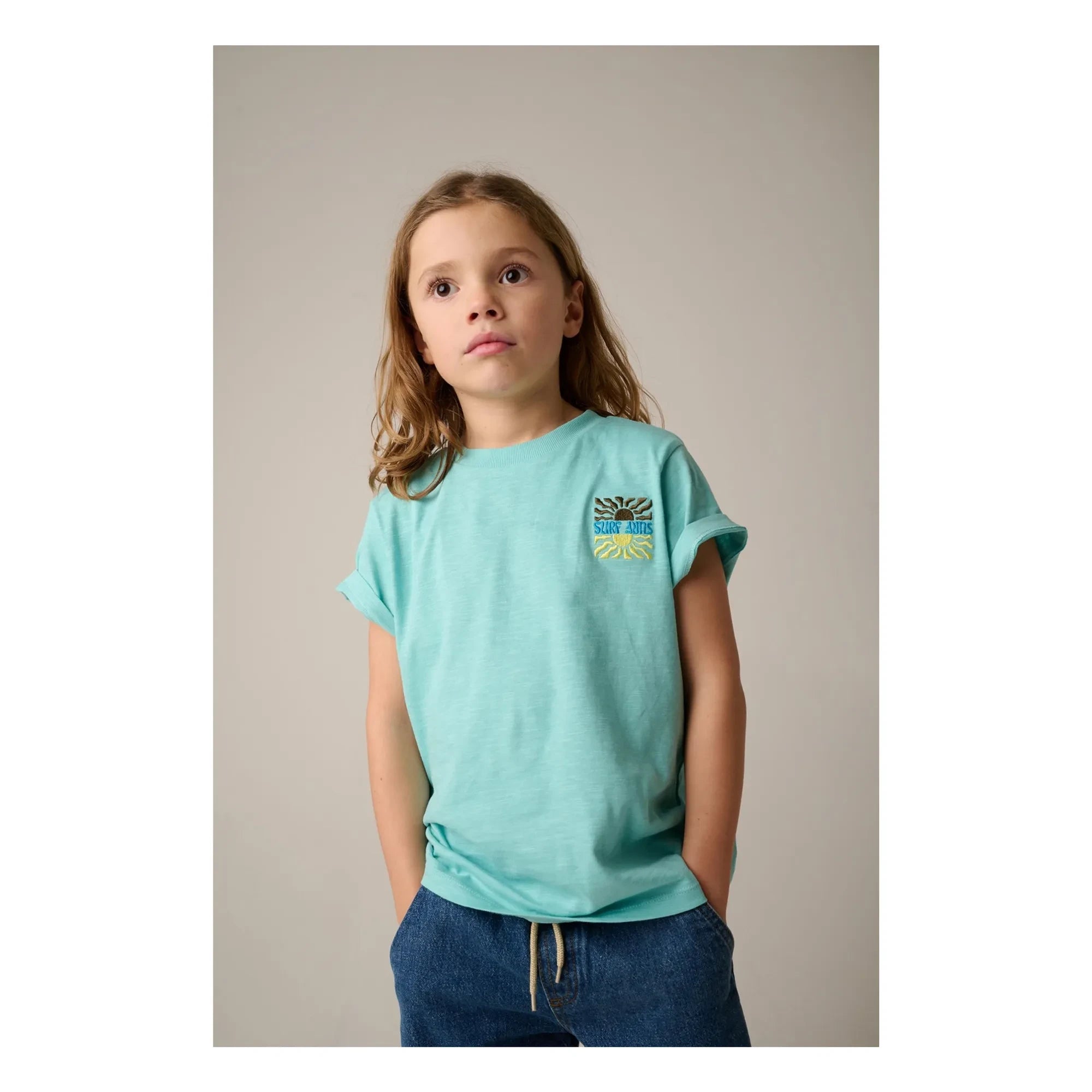 Tumble N'Dry - Camiseta de algodón orgánico Reef Sunset | Azul claro