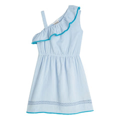 Scotch & Soda - Asymmetrical Ruffle Dress | Pale Blue