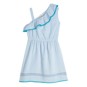 Scotch & Soda - Asymmetrical Ruffle Dress | Pale Blue