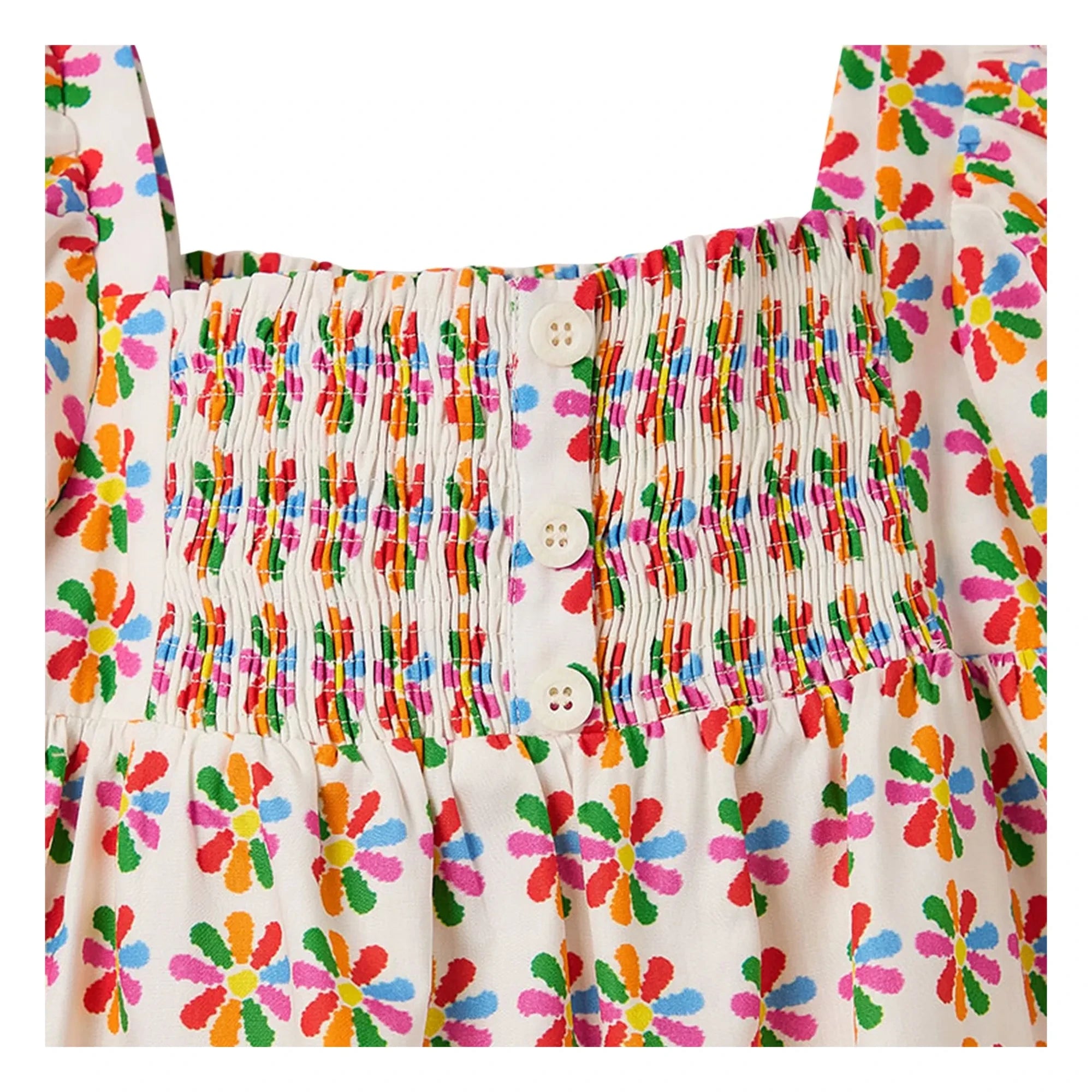 Fabula - Windmill Ballonärmel Midi-Kleid | Weiß