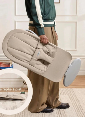 BabyBjörn - Begin Wippe - Weich gebürsteter Webstoff, Sandgrau | Sandgrau