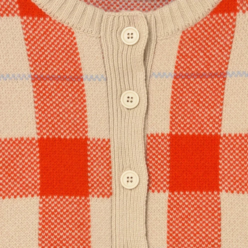 The Tiny Big Sister - Wool Plaid Cardigan | Vanilya