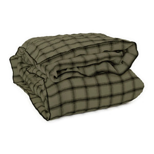 Le Monde Sauvage - Highland Gewaschener Leinen-Bettbezug | Khaki