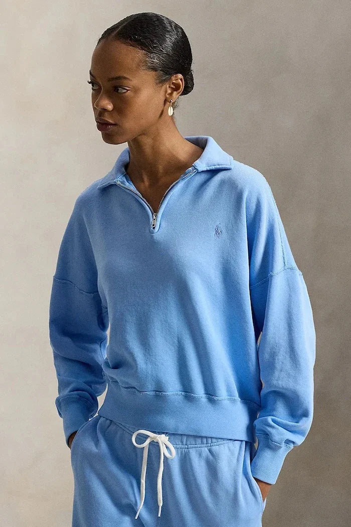 Polo Ralph Lauren kadın pamuklu fermuarlı sweatshirt