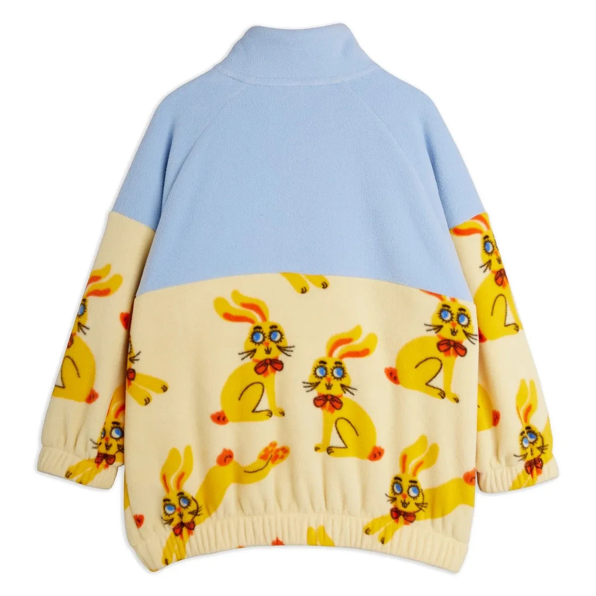 Mini Rodini - Zip-Sweatshirt Hasen Recycelte Faser | Gelb