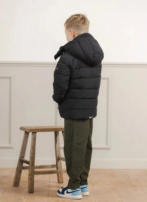 Töastie - Lunar Militär Hoodie Daunenjacke | Schwarz