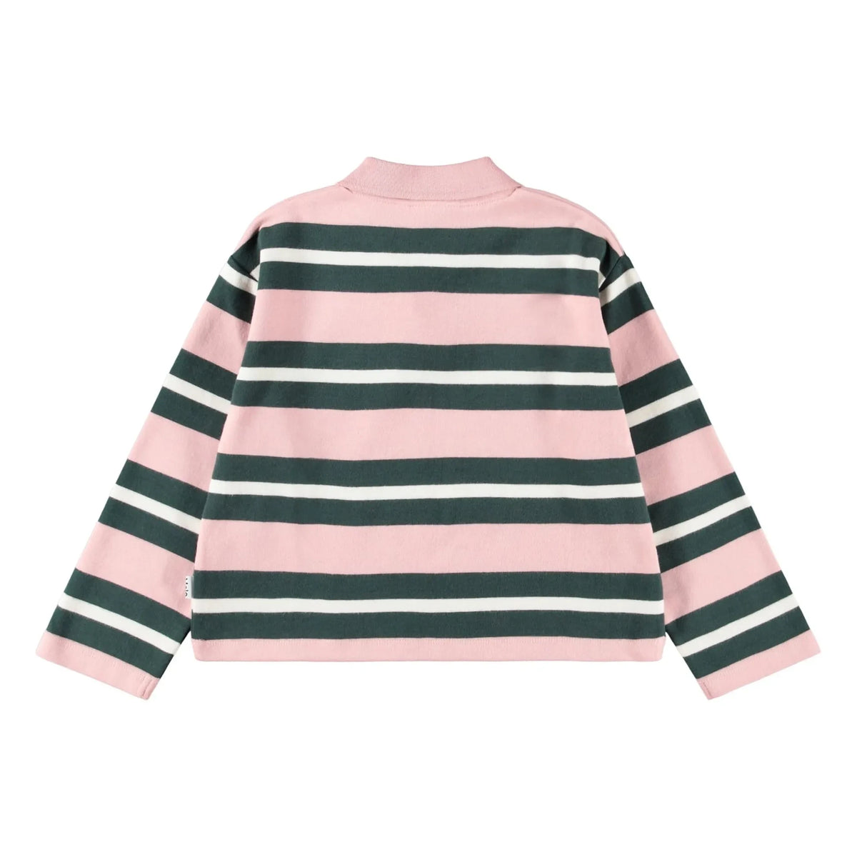 Molo - Polo a rayas Mille de algodón orgánico | Rosa empolvado