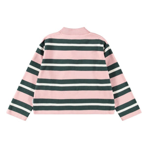 Molo - Polo a rayas Mille de algodón orgánico | Rosa empolvado