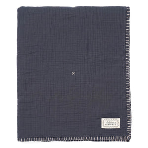 Editions Aimable - Pablo quilted blanket | Night Blue Gauze