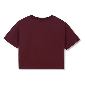 Wynken - Crop Butterfly Bio-Baumwoll-T-Shirt | Bordeaux