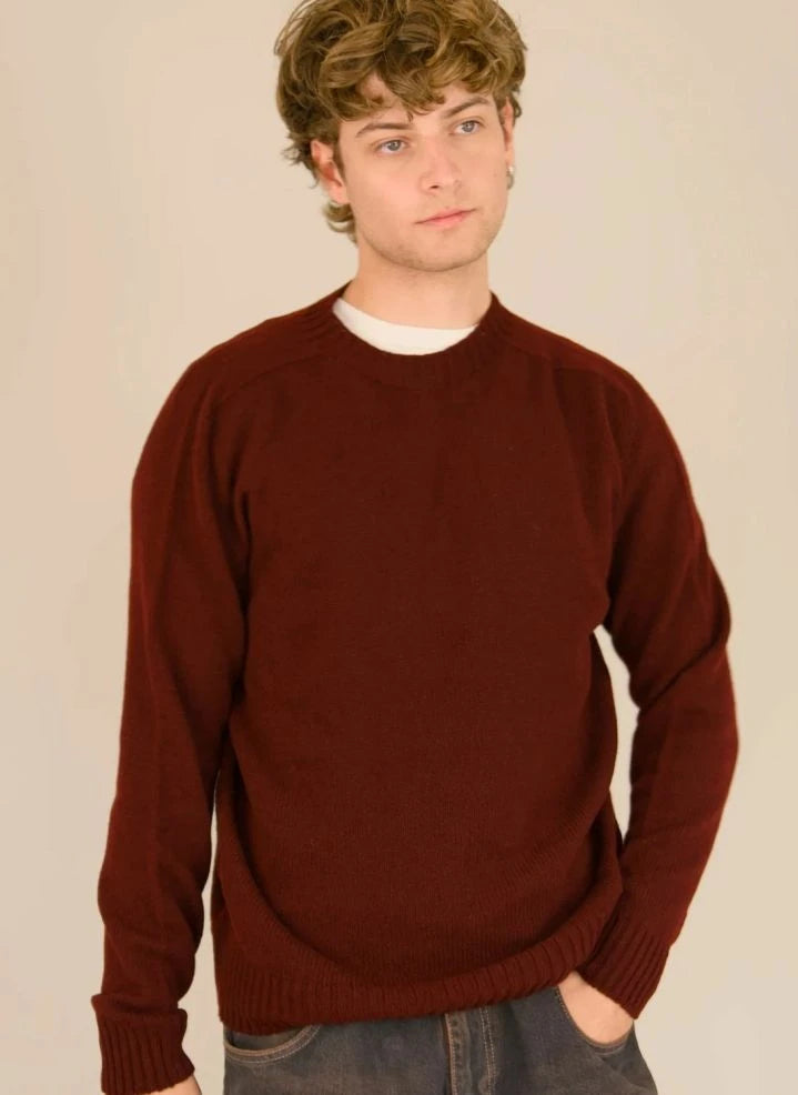Origin Knitwear - Nahtloser Wollpullover | Bordeaux