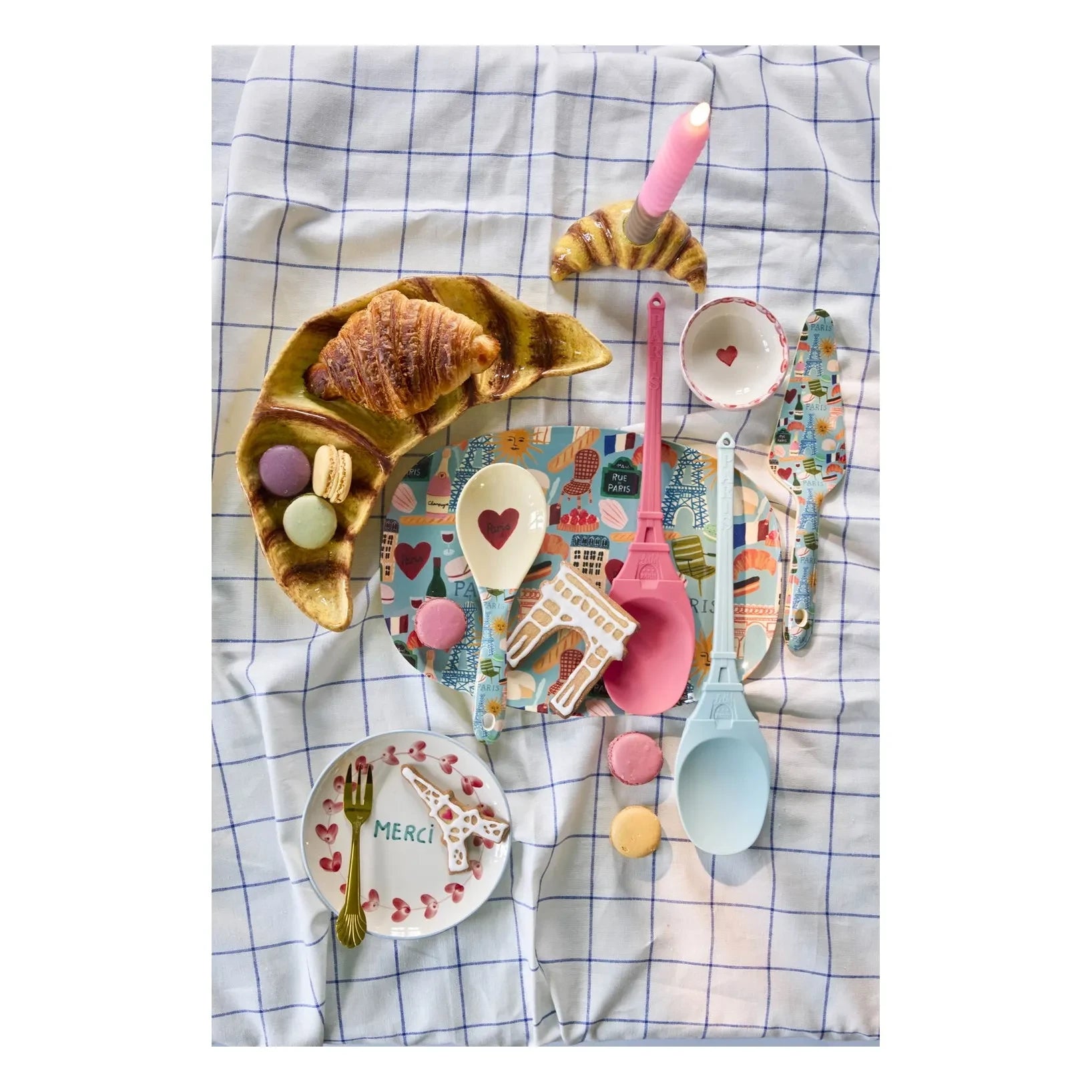 Rice - Kruvasan Şeklinde Seramik Mumluk | Bej