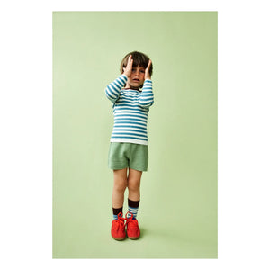 FUB - Organic Cotton Fine Knit Ribbed Sweater | Azure Blue