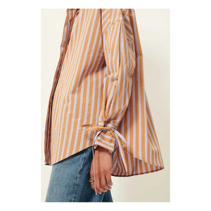 Sessùn - Camisa a rayas de algodón Armando | Terracota