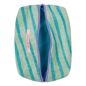 Jera Mini - Striped Towel Cosmetic Bag | Light blue