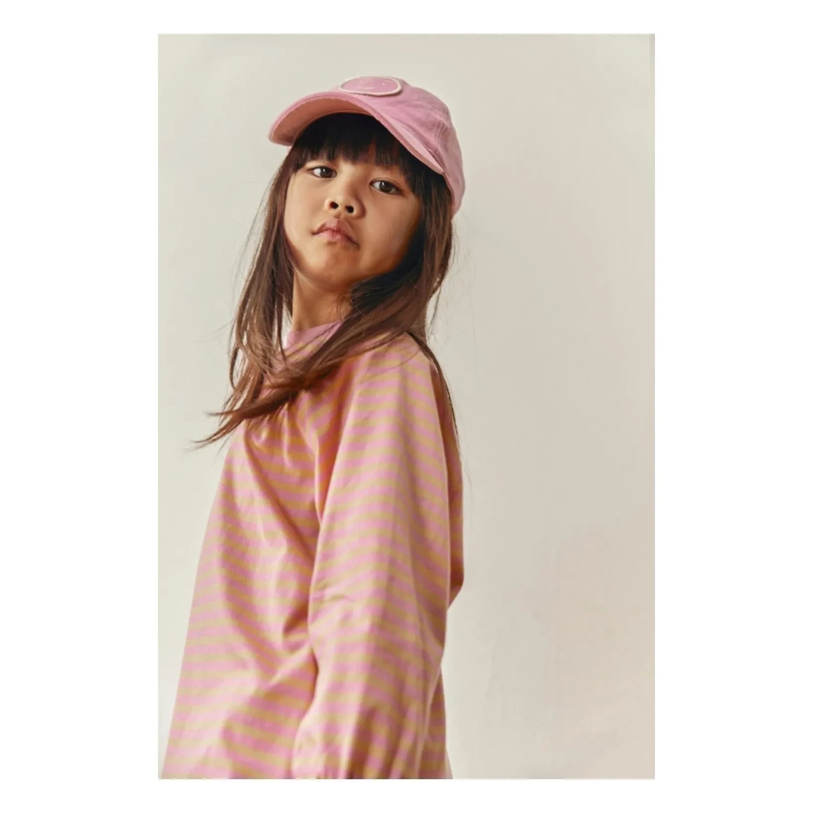 Gray Label - Oversize Çizgili Organik Pamuklu Tişört | Pembe