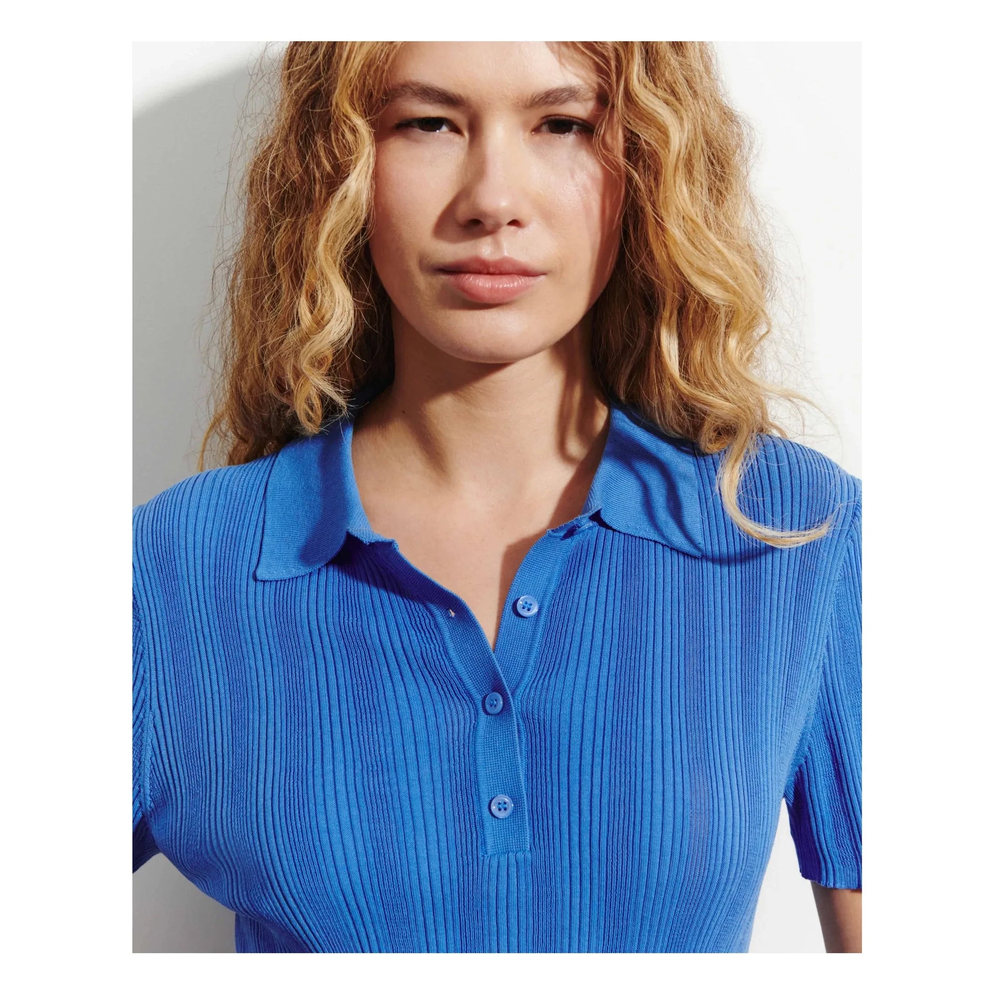 Bompard - Polo de algodón con nervaduras | Azul