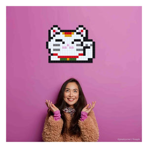 Pixel Corner - Pixel Art Kit - Lucky Cat | White