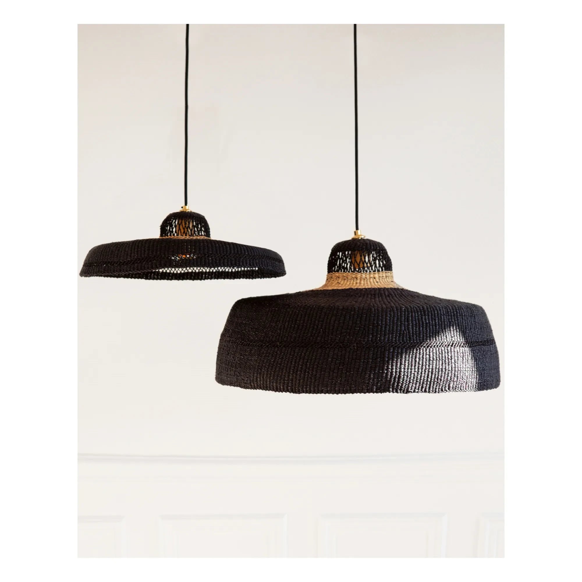 Golden Editions - Hatter Handwoven Pendant Lamp | Black