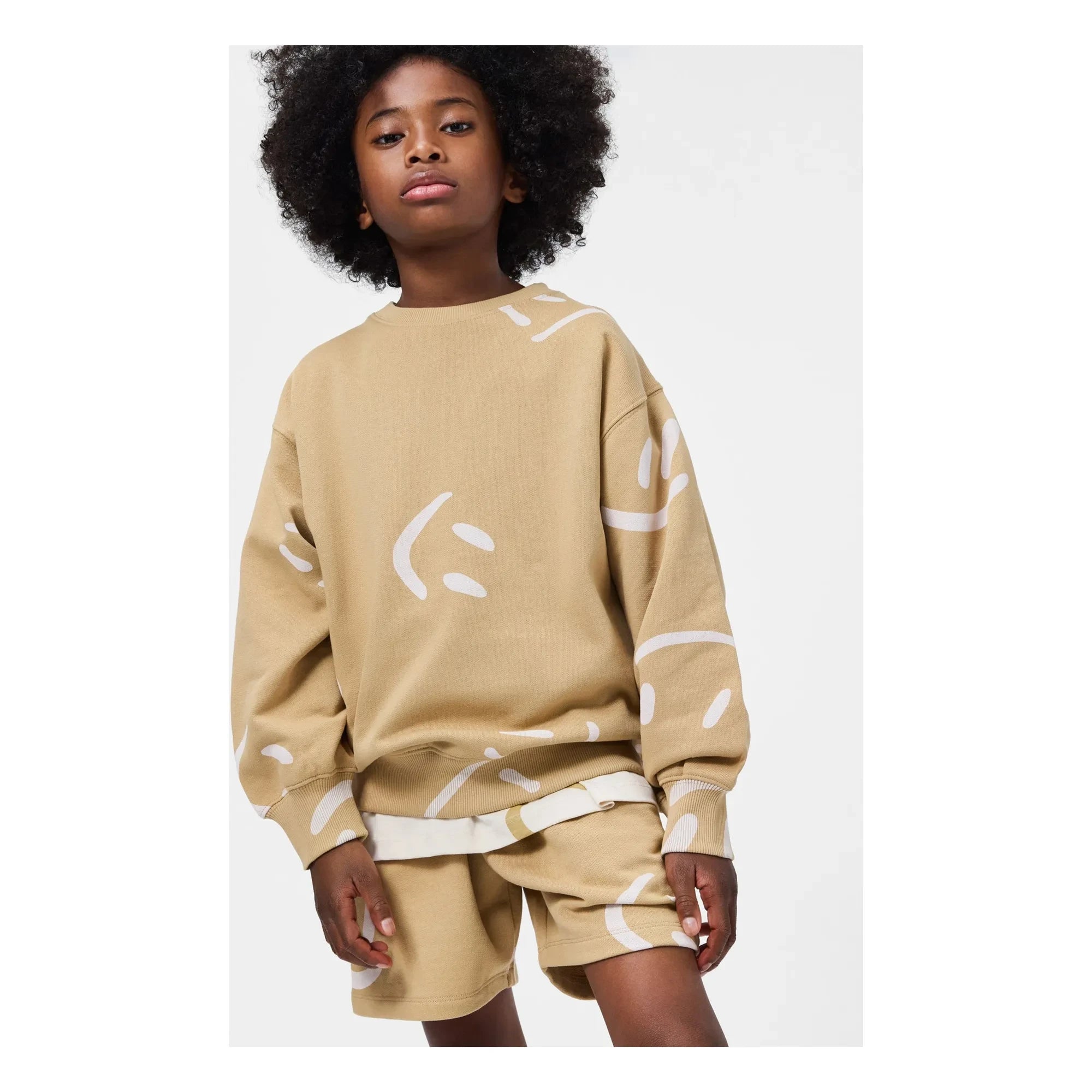 Molo - Monti Smiles organik pamuklu sweatshirt | Bej